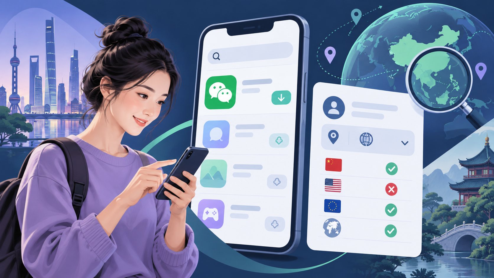从官网进入 App Store 并核对页面的示意图