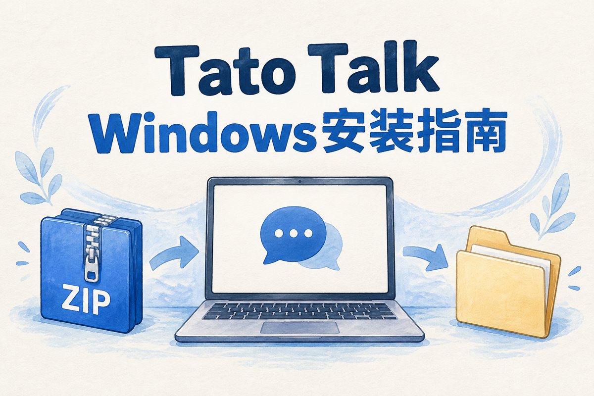 Tato Talk Windows版安装教程：ZIP解压与启动排查