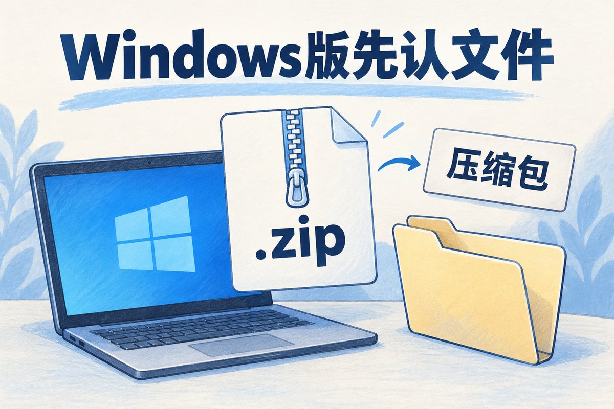 Windows版下载对应ZIP压缩包,先确认文件类型与下载完成状态