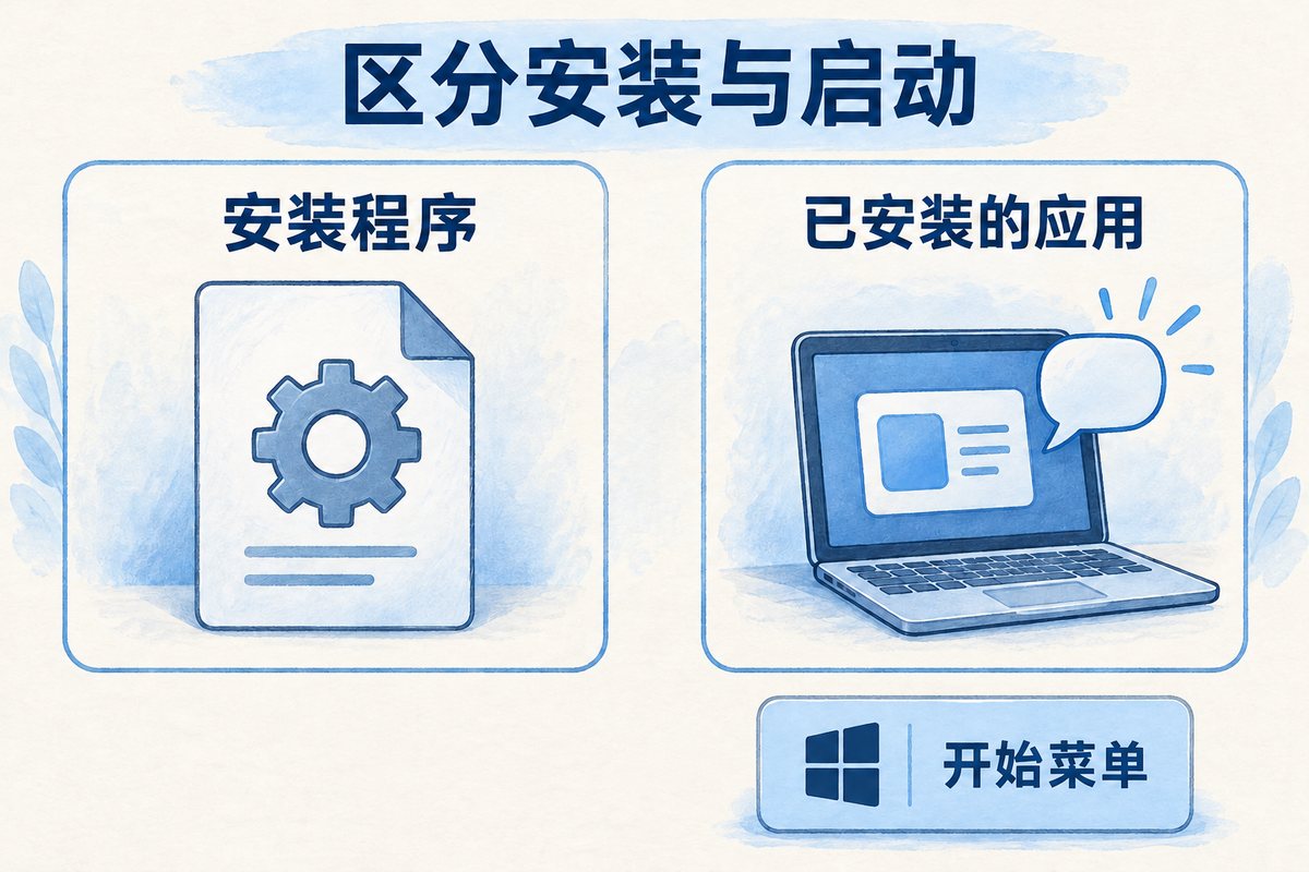 安装程序与已安装应用分开辨认,安装后可从开始菜单查找Tato Talk